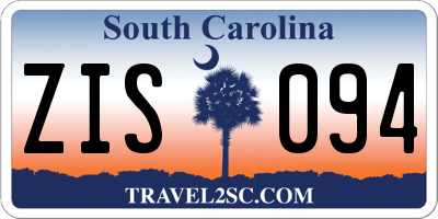SC license plate ZIS094