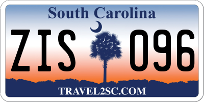 SC license plate ZIS096