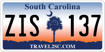 SC license plate ZIS137