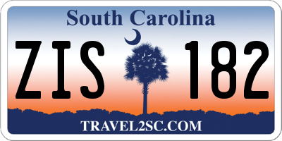 SC license plate ZIS182