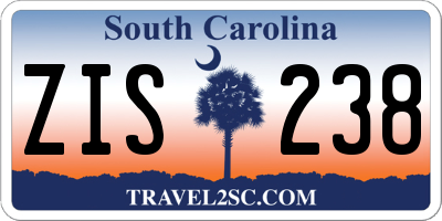 SC license plate ZIS238