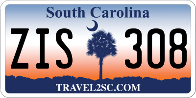 SC license plate ZIS308