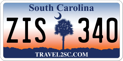 SC license plate ZIS340