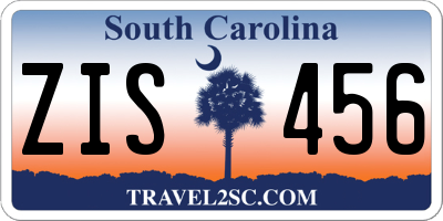SC license plate ZIS456
