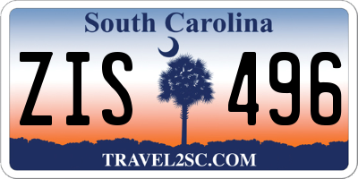 SC license plate ZIS496
