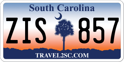 SC license plate ZIS857