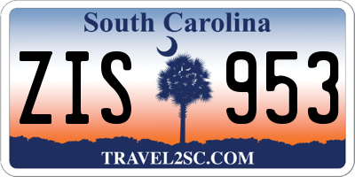 SC license plate ZIS953