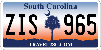 SC license plate ZIS965
