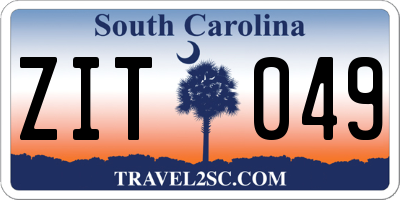 SC license plate ZIT049