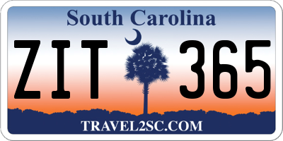 SC license plate ZIT365