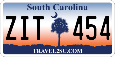 SC license plate ZIT454
