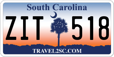 SC license plate ZIT518