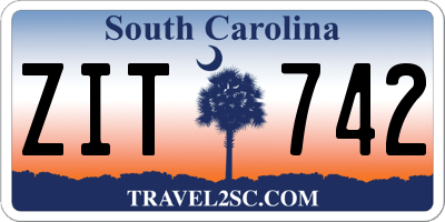 SC license plate ZIT742