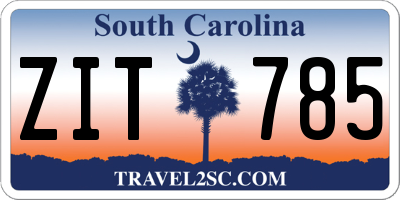 SC license plate ZIT785