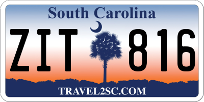 SC license plate ZIT816