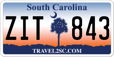 SC license plate ZIT843