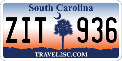 SC license plate ZIT936