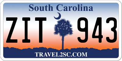 SC license plate ZIT943