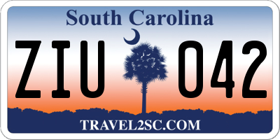 SC license plate ZIU042