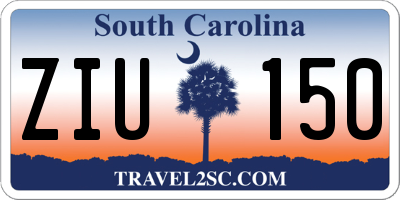 SC license plate ZIU150