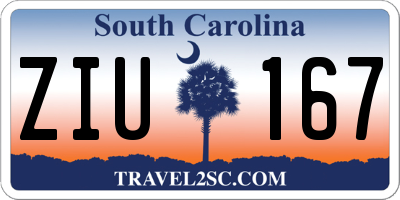 SC license plate ZIU167