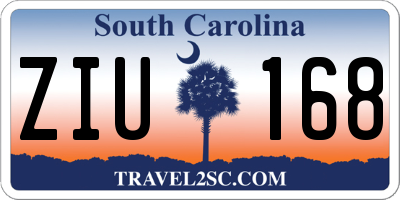 SC license plate ZIU168