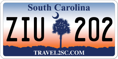 SC license plate ZIU202
