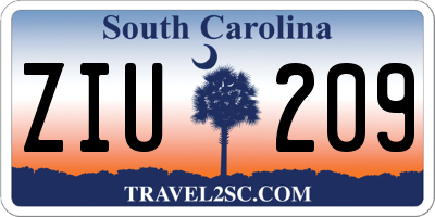 SC license plate ZIU209