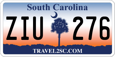 SC license plate ZIU276