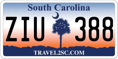SC license plate ZIU388
