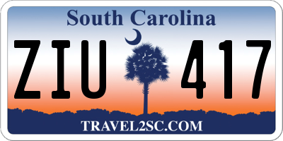 SC license plate ZIU417