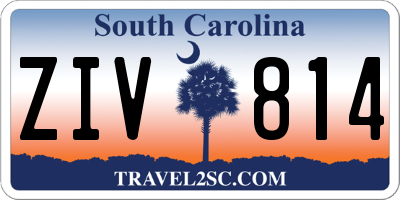 SC license plate ZIV814