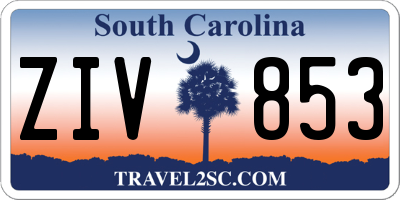 SC license plate ZIV853