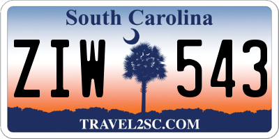 SC license plate ZIW543