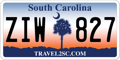 SC license plate ZIW827