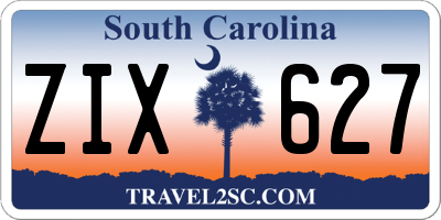 SC license plate ZIX627