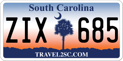 SC license plate ZIX685