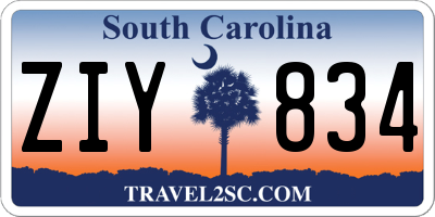 SC license plate ZIY834