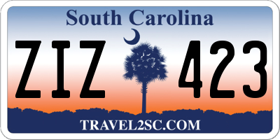 SC license plate ZIZ423