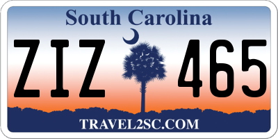 SC license plate ZIZ465