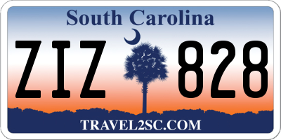 SC license plate ZIZ828