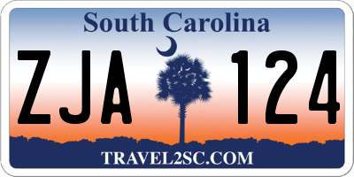 SC license plate ZJA124