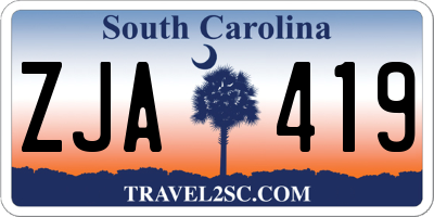 SC license plate ZJA419