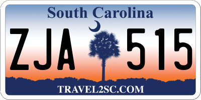 SC license plate ZJA515