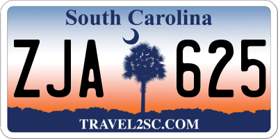 SC license plate ZJA625