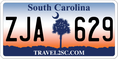 SC license plate ZJA629