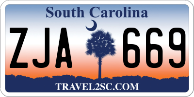 SC license plate ZJA669