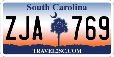 SC license plate ZJA769