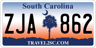 SC license plate ZJA862