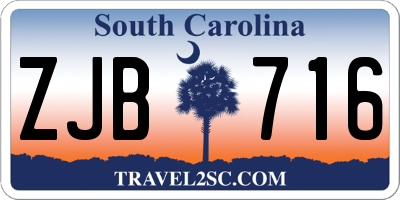 SC license plate ZJB716